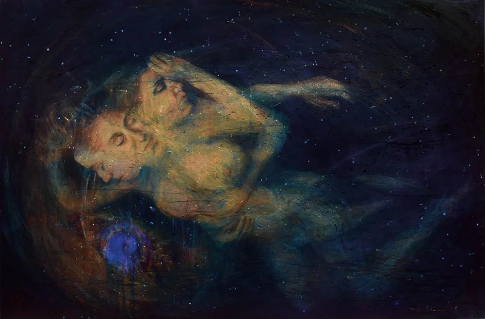 Billy Shannon's Dark Matter painting, Sleep series at Plexus Gallery view 1