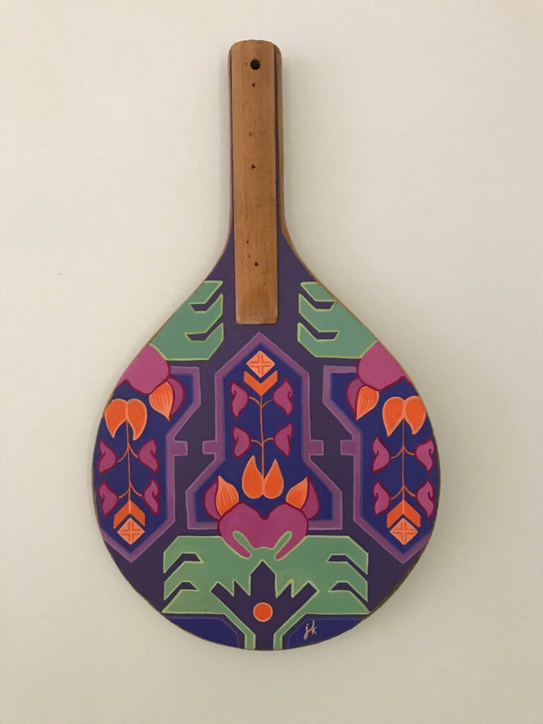 Joanna Kambourian - Handpainted wooden paddles 1