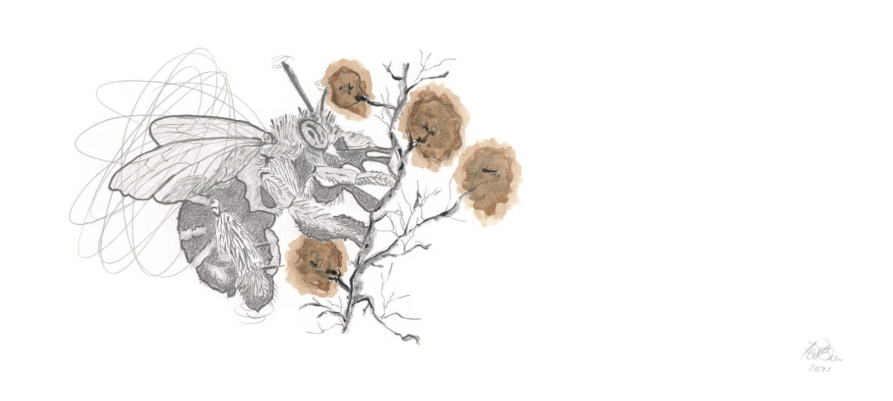 Bees-3 (from the 2021 Beehive Frames series)