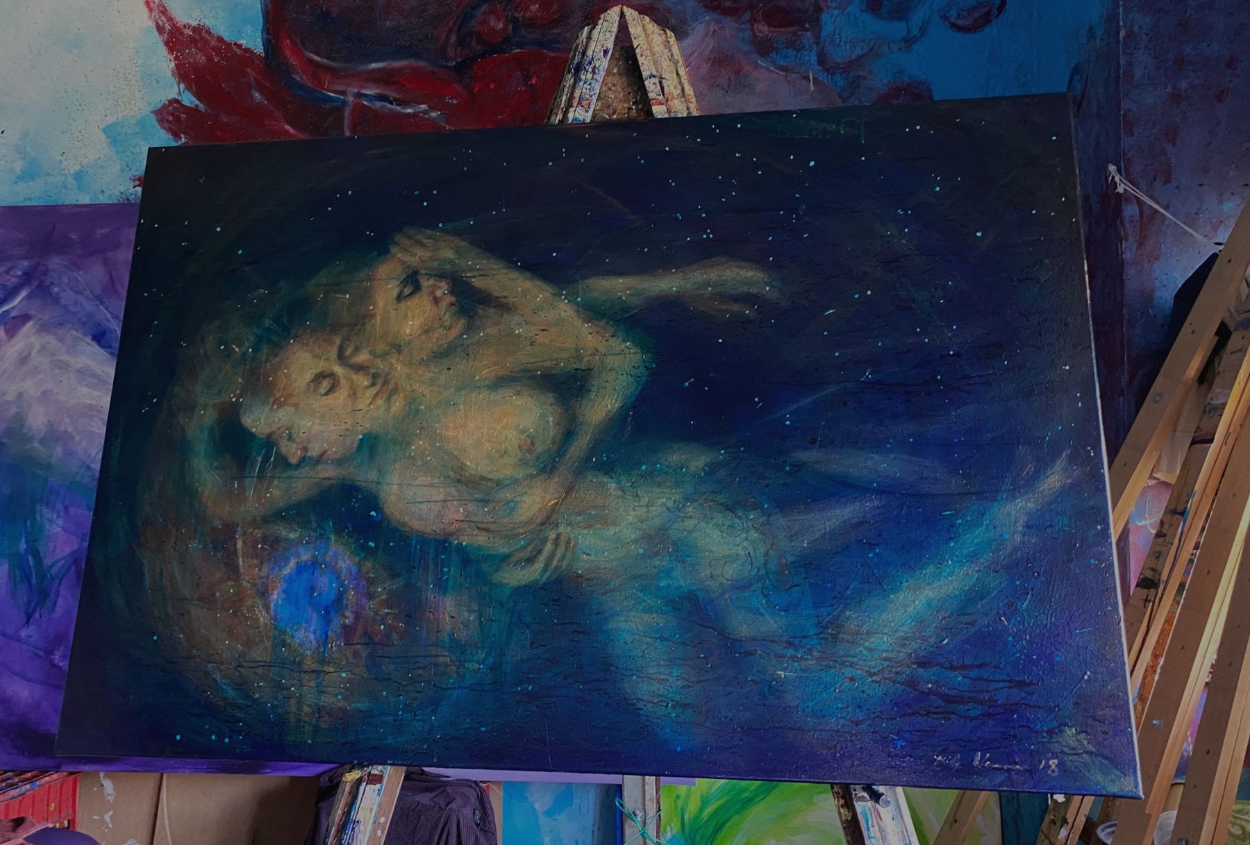 Billy Shannon's Dark Matter painting, Sleep series at Plexus Gallery view 7