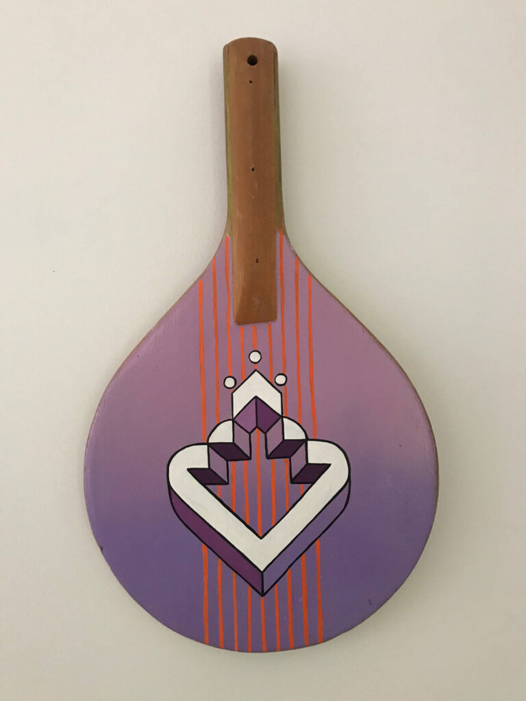 Joanna Kambourian - Handpainted wooden paddle 2